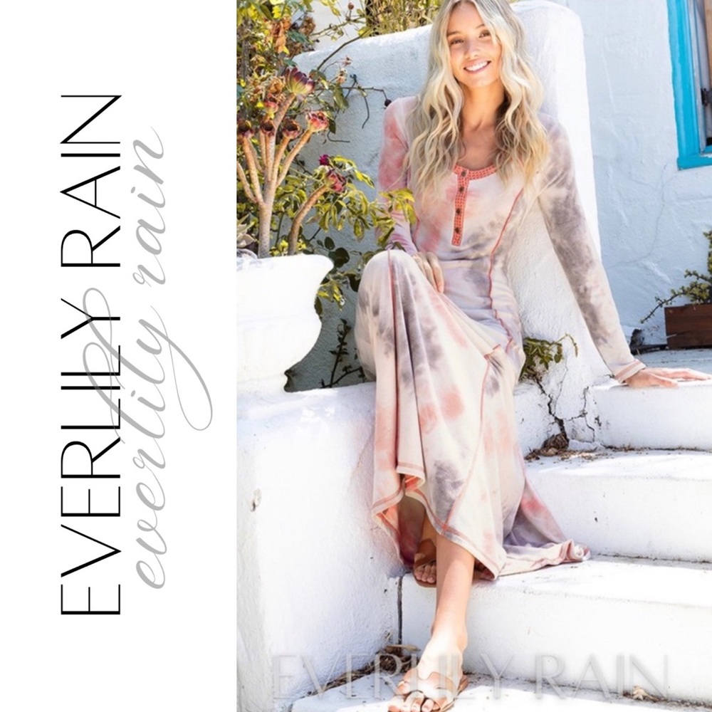 Tie Dye Print Maxi Dress - Picture 2 of 15